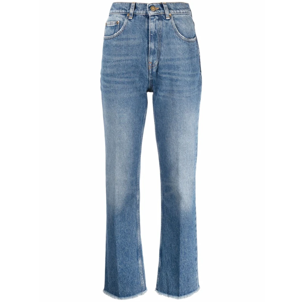 Golden Goose Vervaagde Crop Jeans met Stud Detailing Blue Dames