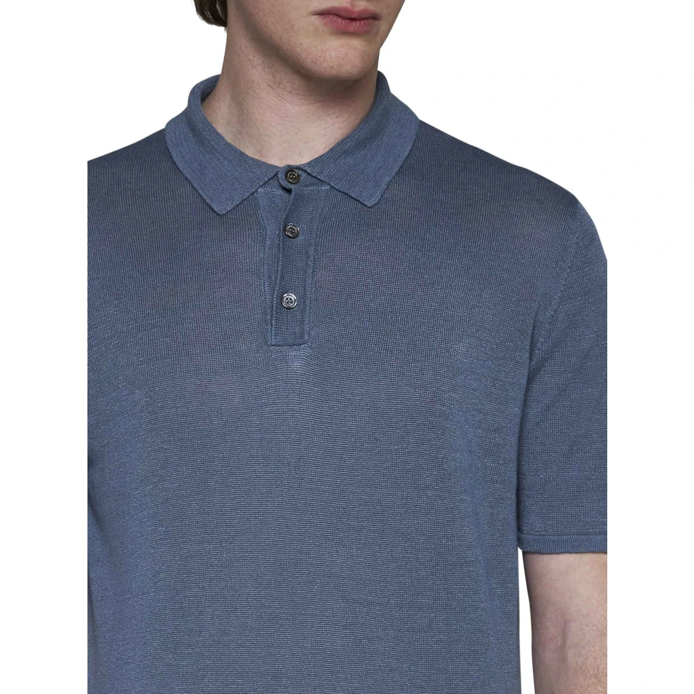 Roberto Collina Denim T-shirts en Polos Blue Heren