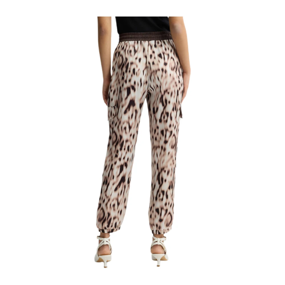 Liu Jo Dierenprint Satijnen Jogger Broek Multicolor Dames