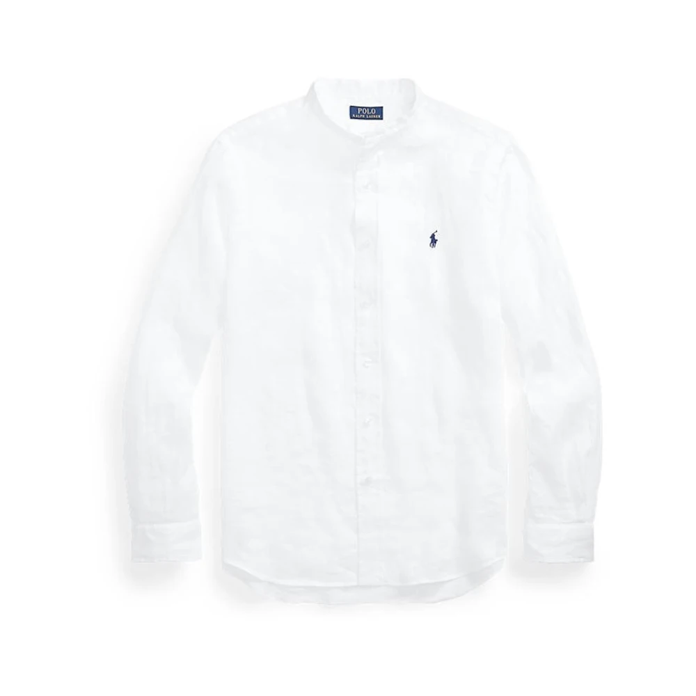 Ralph Lauren Wit Linnen Overhemd met Knoopsluiting White Heren