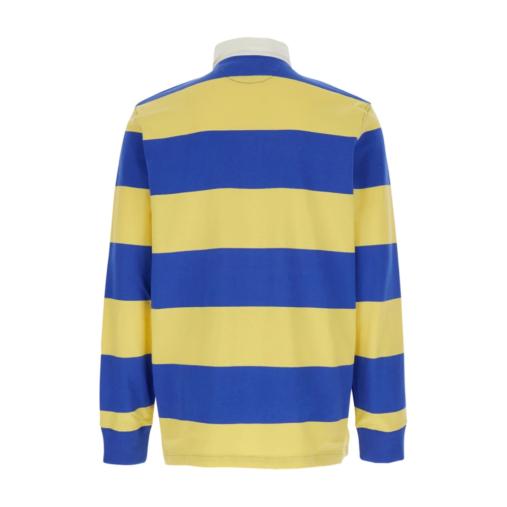 Polo Ralph Lauren Gestreept Katoenen Poloshirt Geel Blauw Yellow Heren