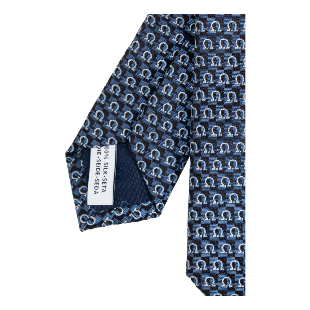 Salvatore Ferragamo Zijden stropdas Blue Heren
