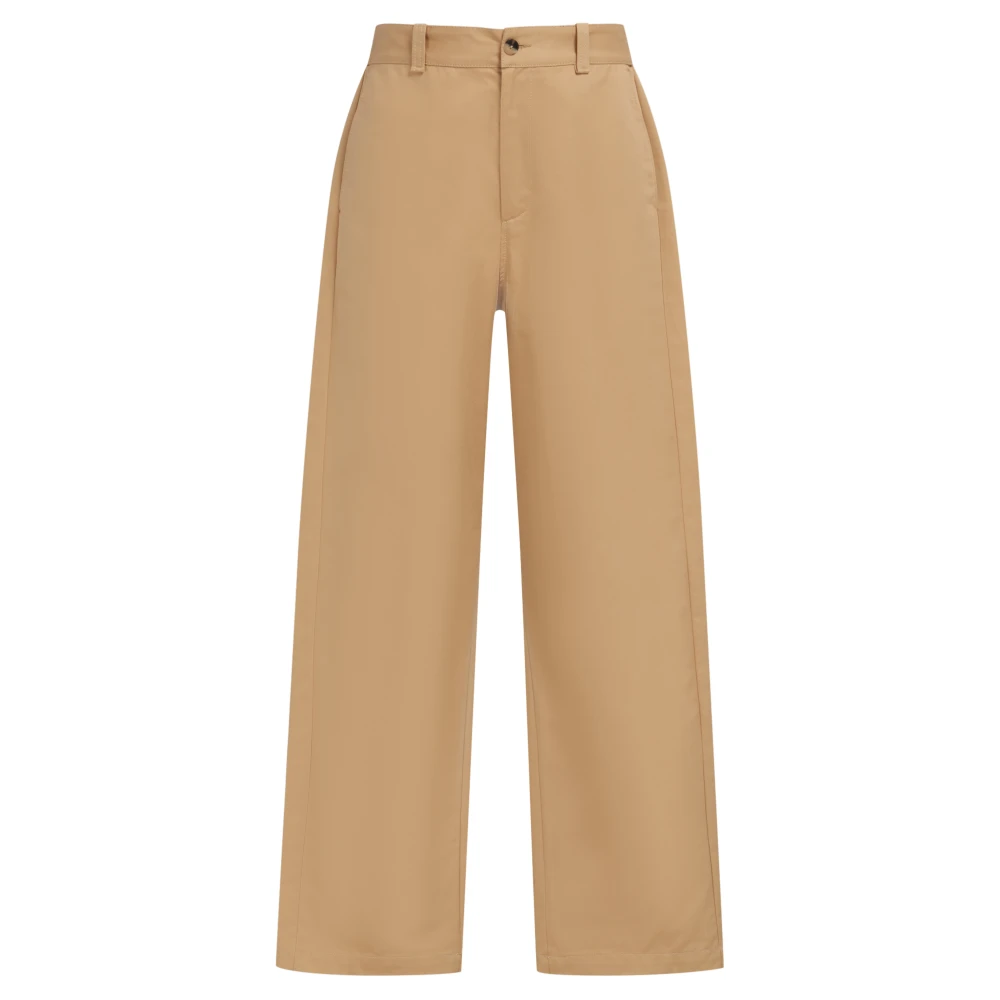 Marni gabardine broek met achterlogo taille Beige Heren