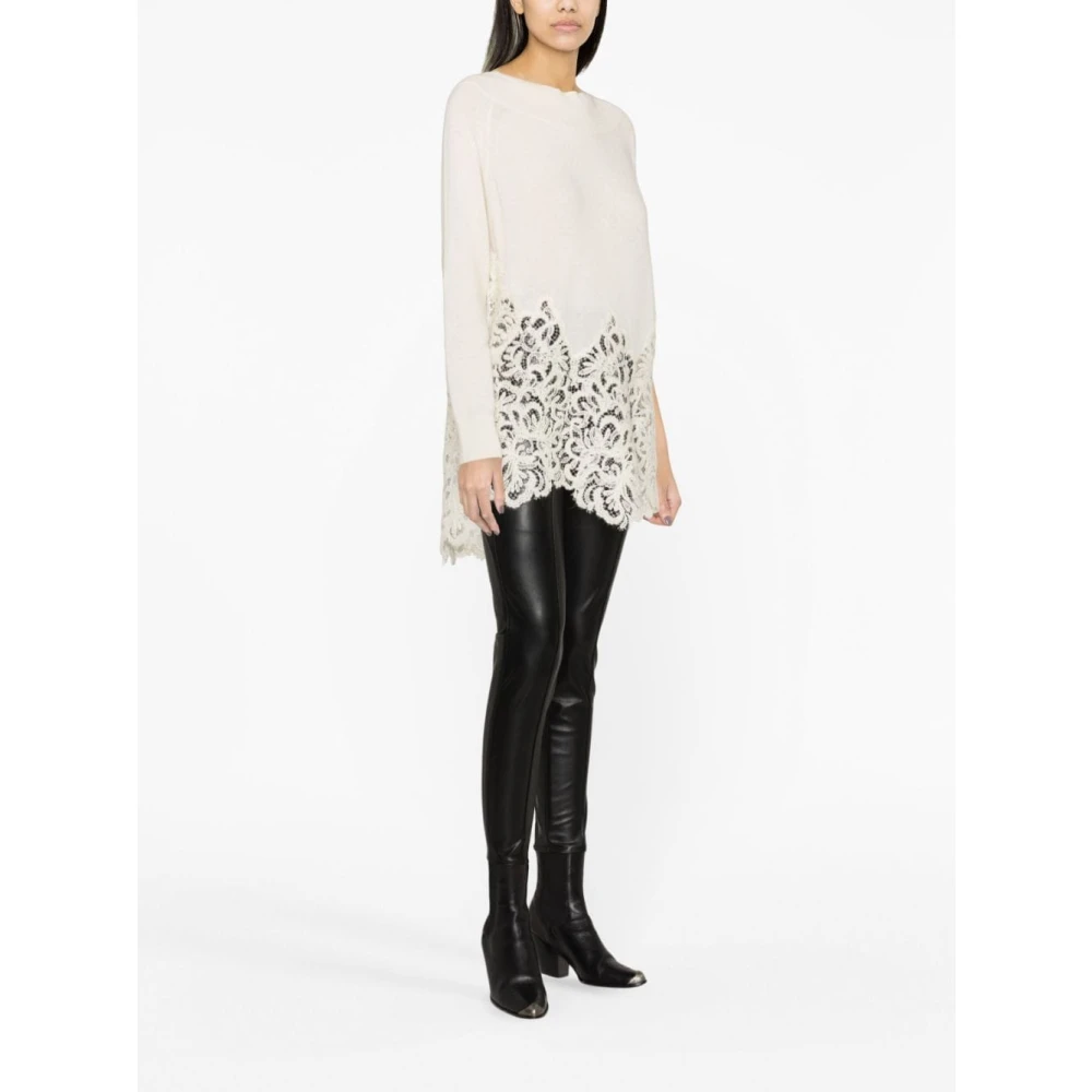 Ermanno Scervino Zwarte Kunstleren Leggings met Hoge Taille Black Dames