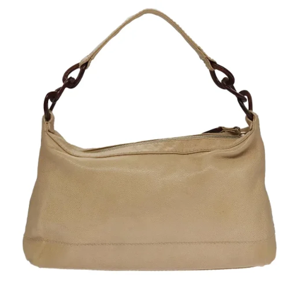 Chanel Vintage Pre-owned Leather chanel-bags Beige Dames