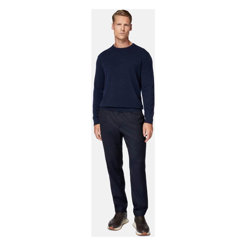 Boggi Milano Crew Neck Jumper in Kasjmier Blue Heren