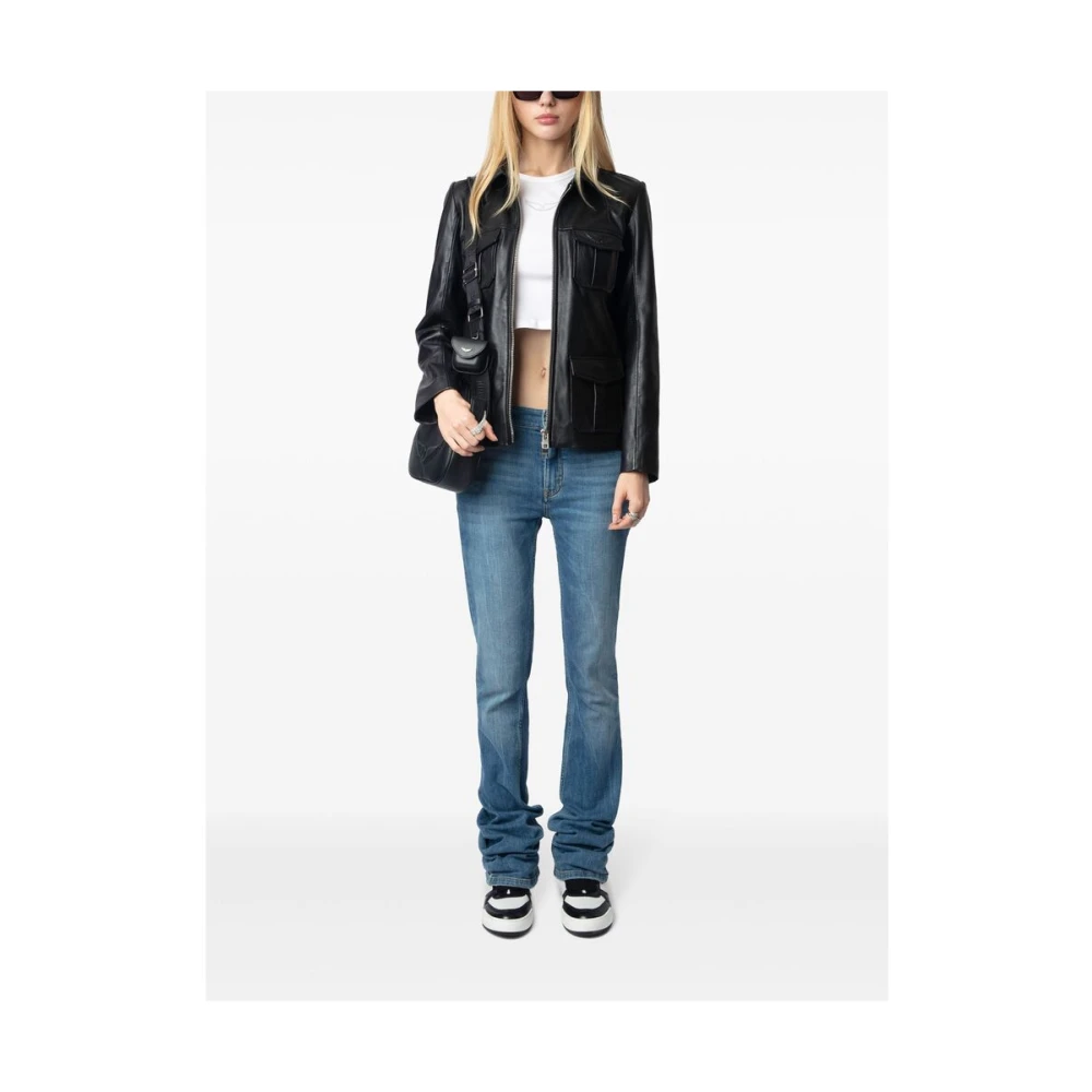 Zadig & Voltaire Zwarte rits voorkant buitenkleding jas Black Dames