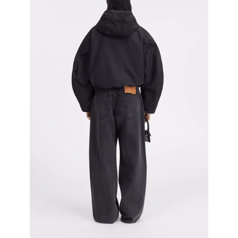Jacquemus Korte Cropped Parka Jas Black Dames