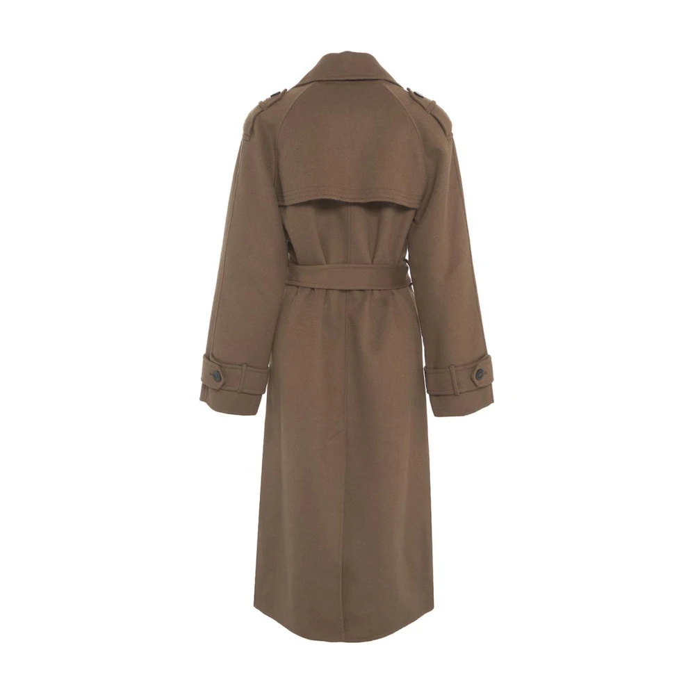 Kaos Geregen wollen jas Brown Dames