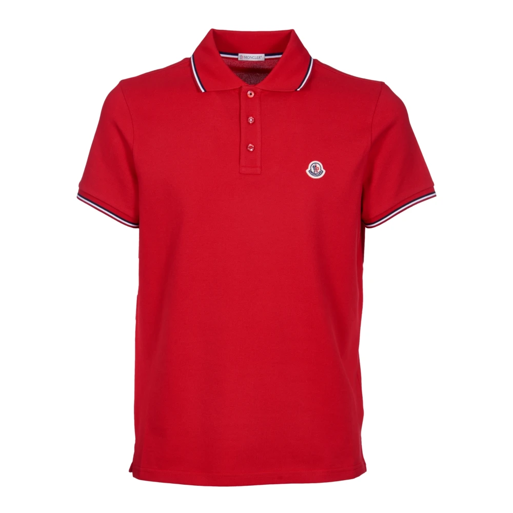 Moncler Polo shirt met logo Red Heren
