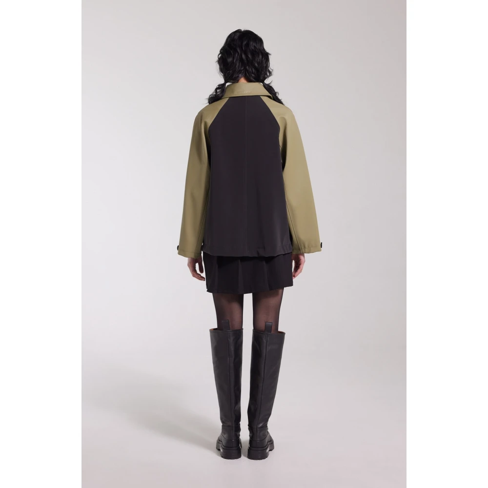 Stutterheim Waterdichte regenjas in varsity-stijl Black Dames