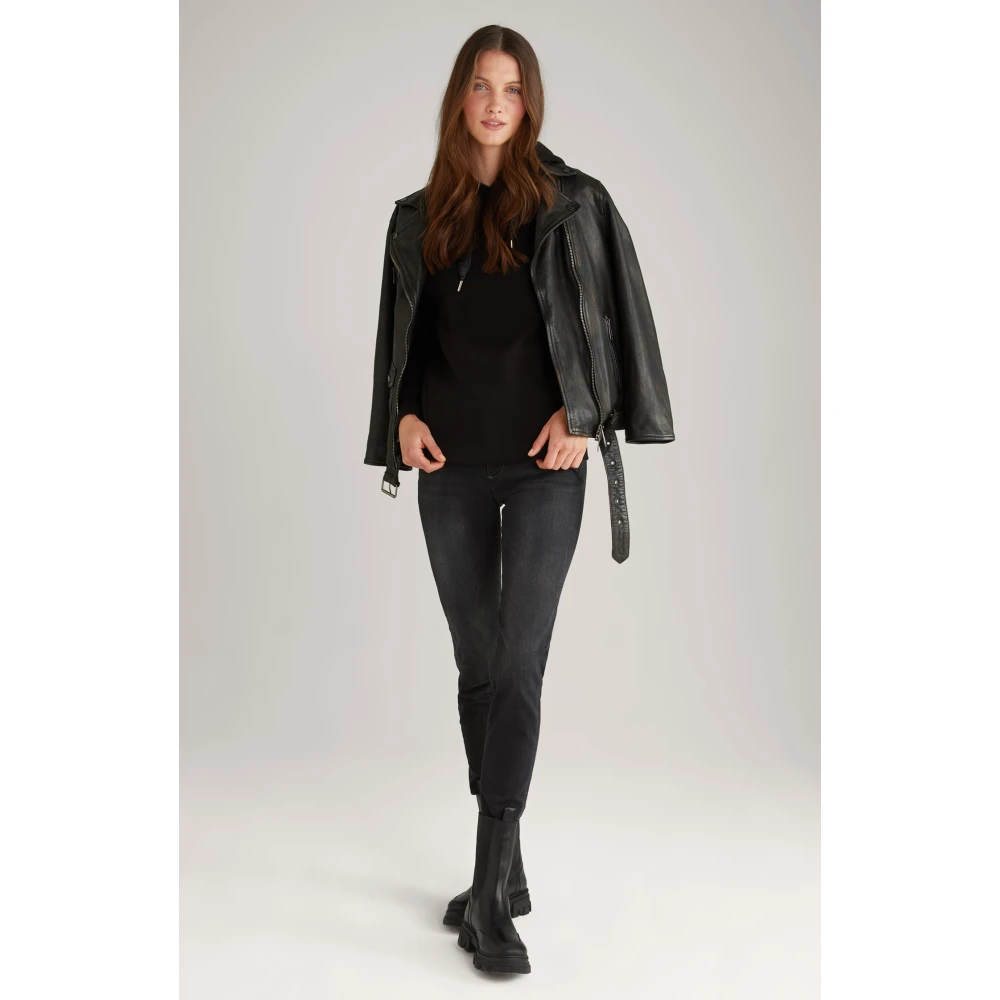 Joop! Zwarte sportieve stijl hoodie met logodetails Black Dames