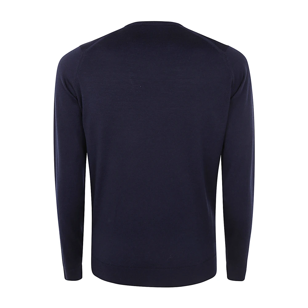 John Smedley Midnight Pullover Lange Mouw Blue Heren