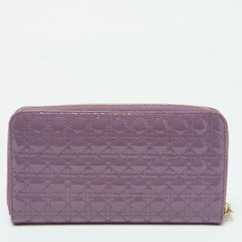 Dior Vintage Pre-owned Leather wallets Purple Dames
