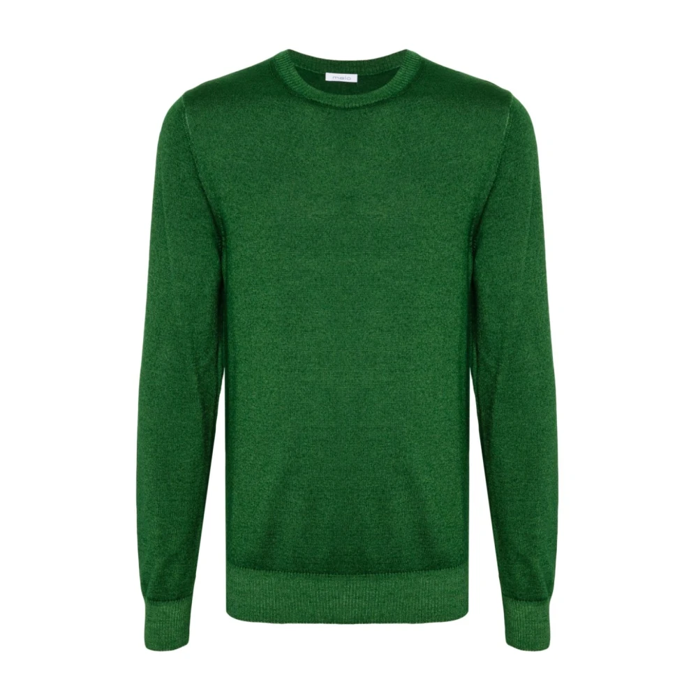 Malo Bosgroene Wollen Gebreide Trui Green Heren