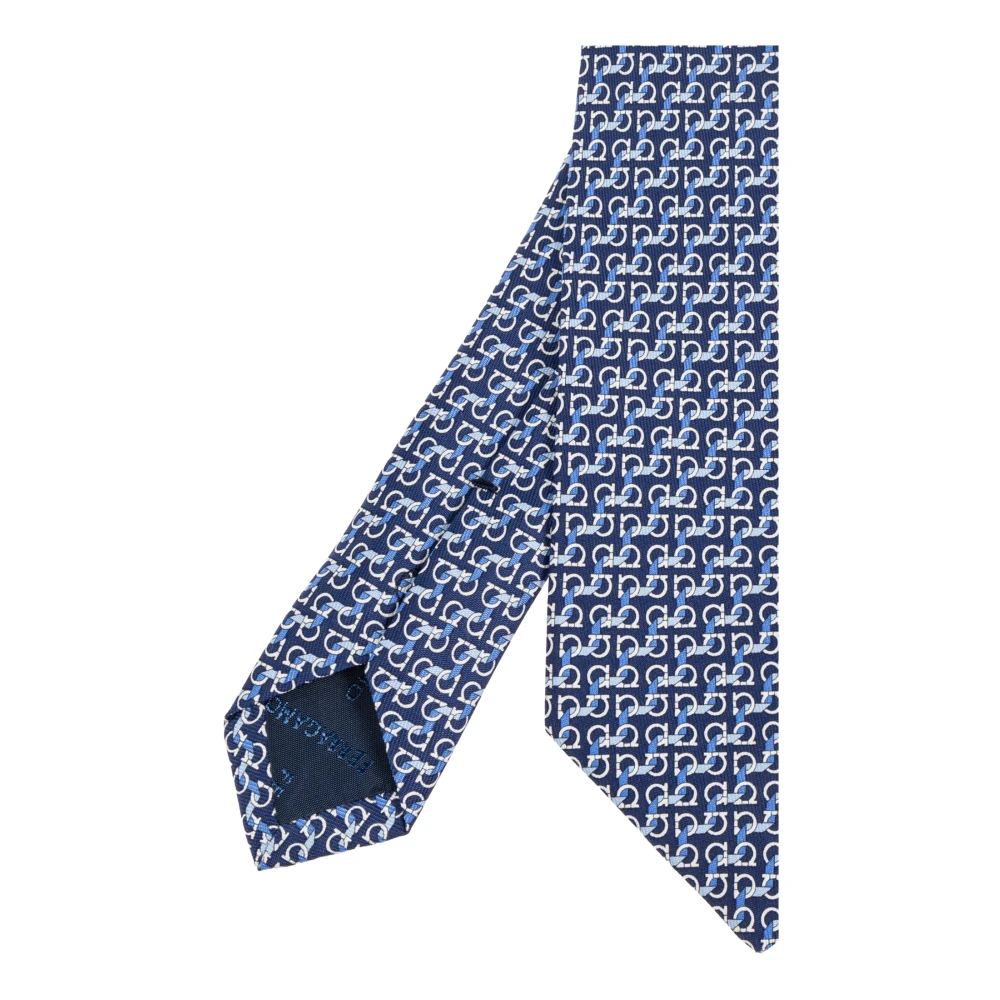 Salvatore Ferragamo Zijden stropdas Blue Heren