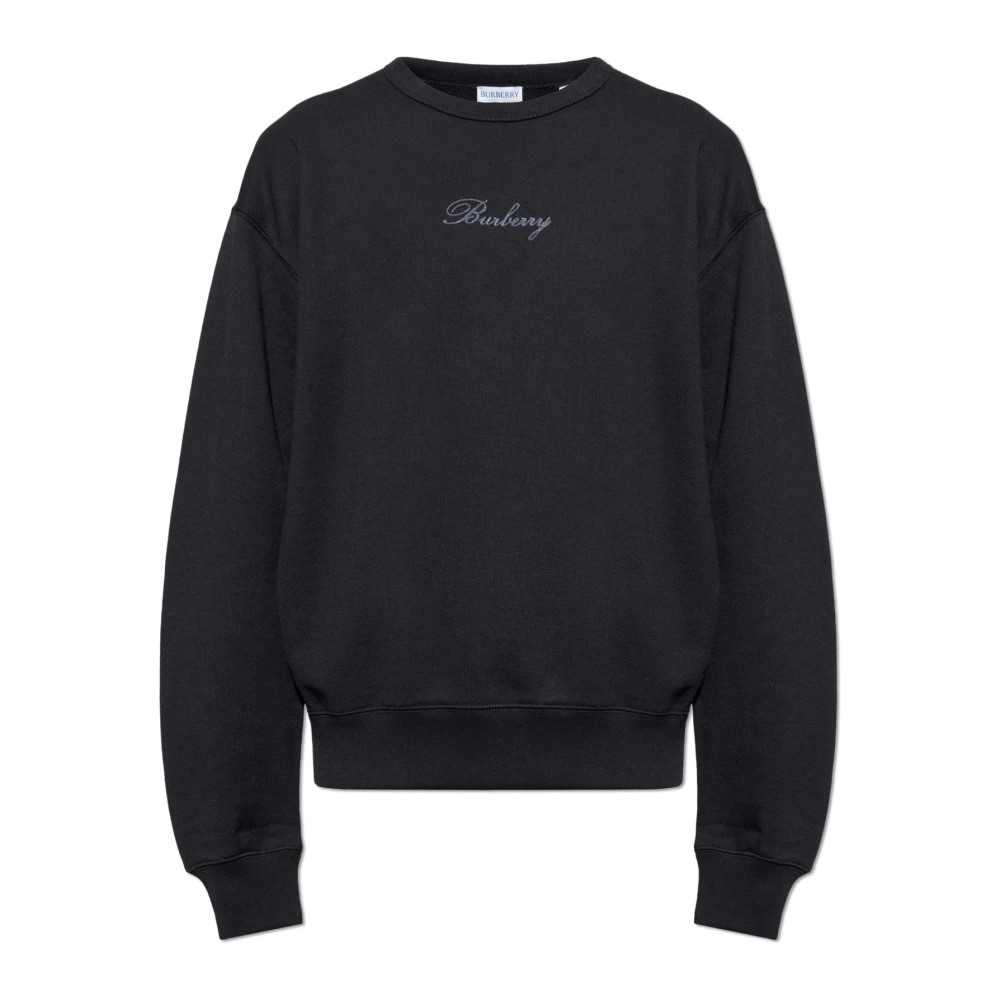 Burberry Black Sweatshirts, Male, Xl, Sweatshirt With Embroidered Logo