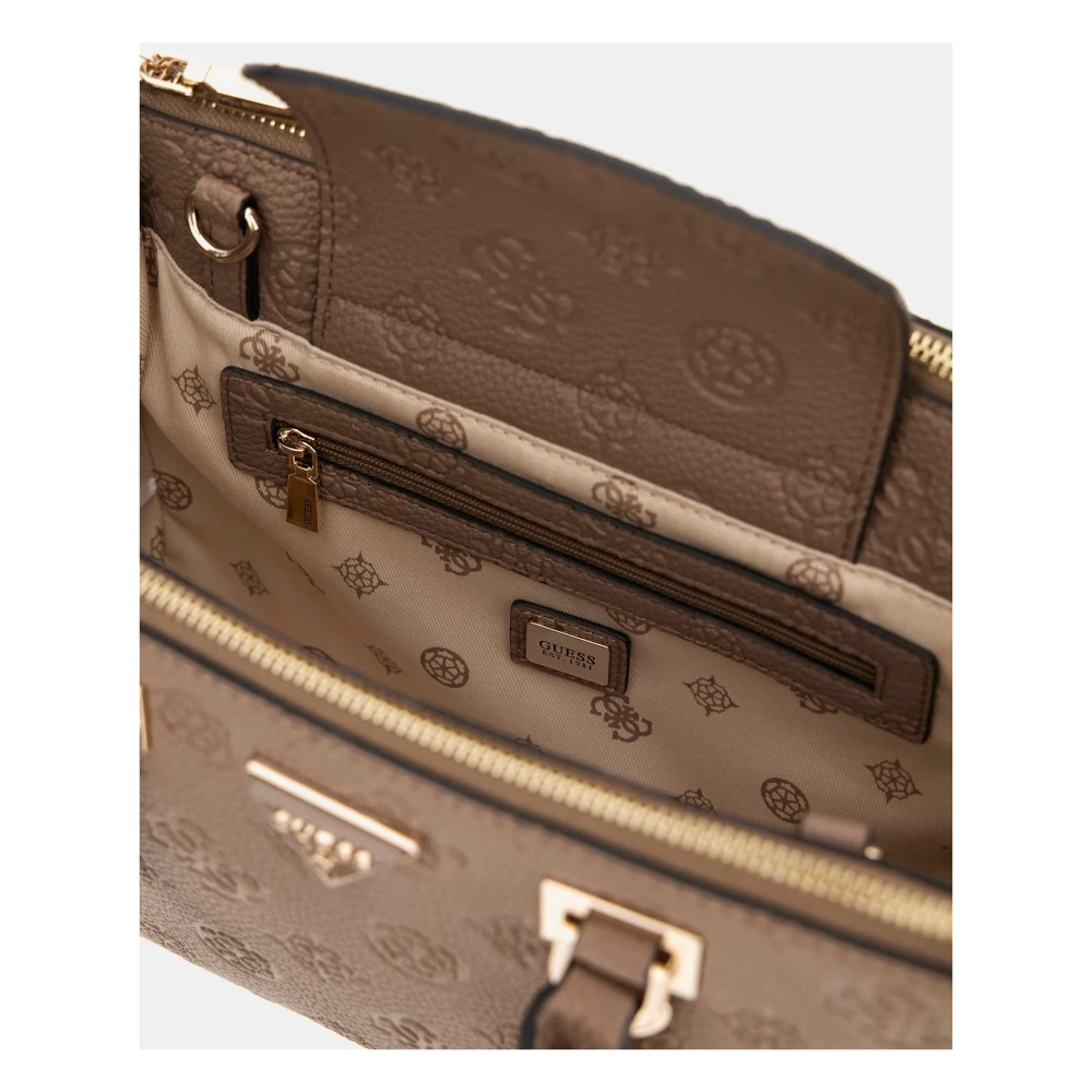 Guess Omkeerbare Logo Handtas in Donker Taupe Brown Dames