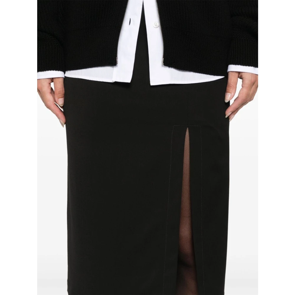 Barena Venezia Zwarte wollen potloodrok Black Dames