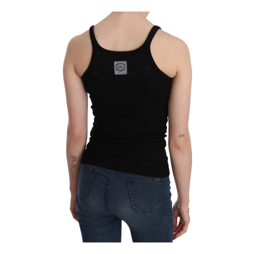 Pink Memories Zwarte Mouwloze Spaghetti Strap Top Black Dames