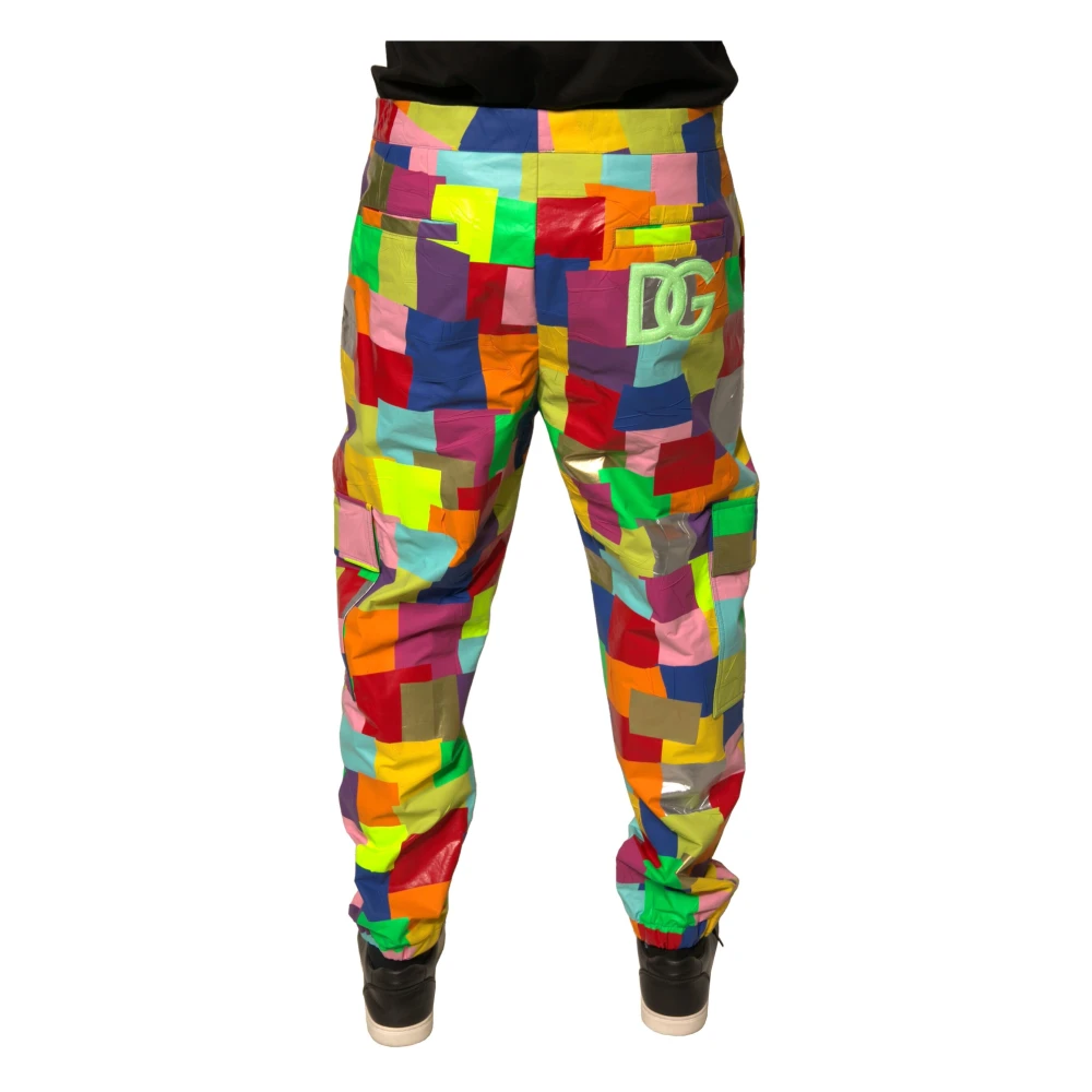 Dolce & Gabbana Multicolor Patchwork Cargo Broek met Trekkoordsluiting Multicolor Heren