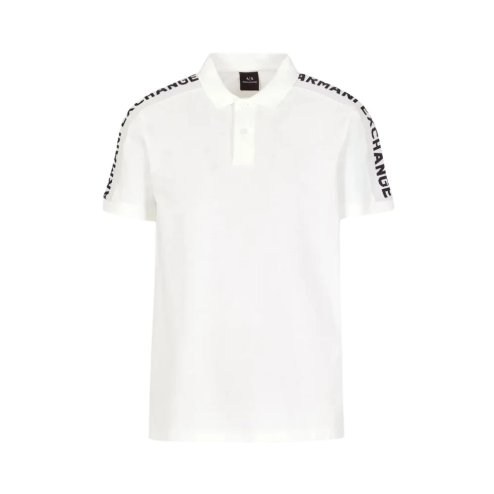 Armani Exchange Poloshirt met labelopschrift model 'Shoulder Piping'
