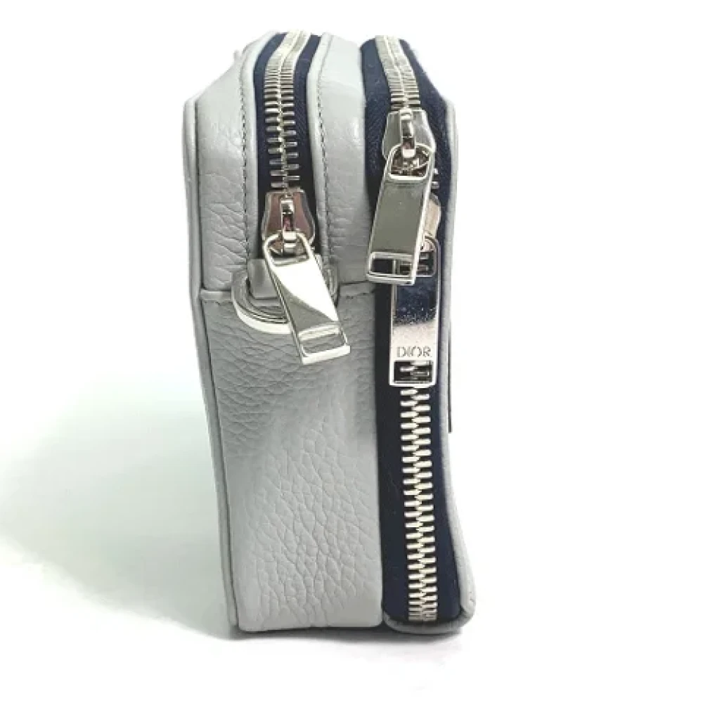 Dior Vintage Pre-owned Leather dior-bags Gray Dames