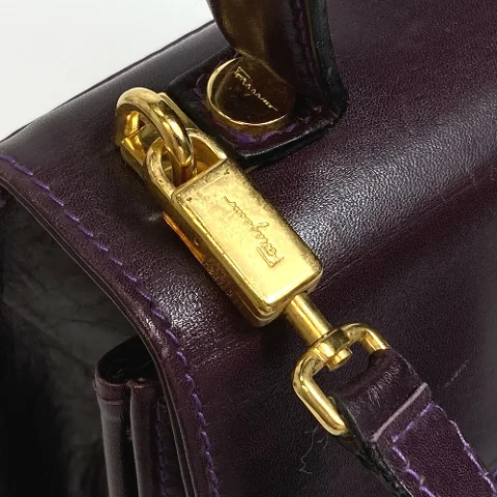 Salvatore Ferragamo Pre-owned Leather handbags Purple Dames