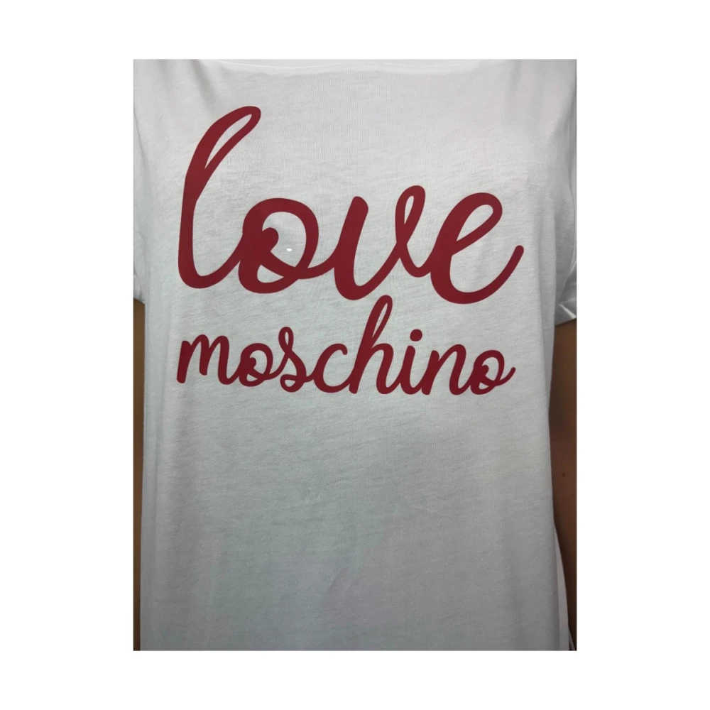 Love Moschino Wit T-shirt met voorprint White Dames