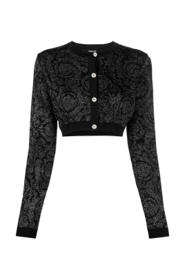 Barocco Lurex Cropped Cardigan