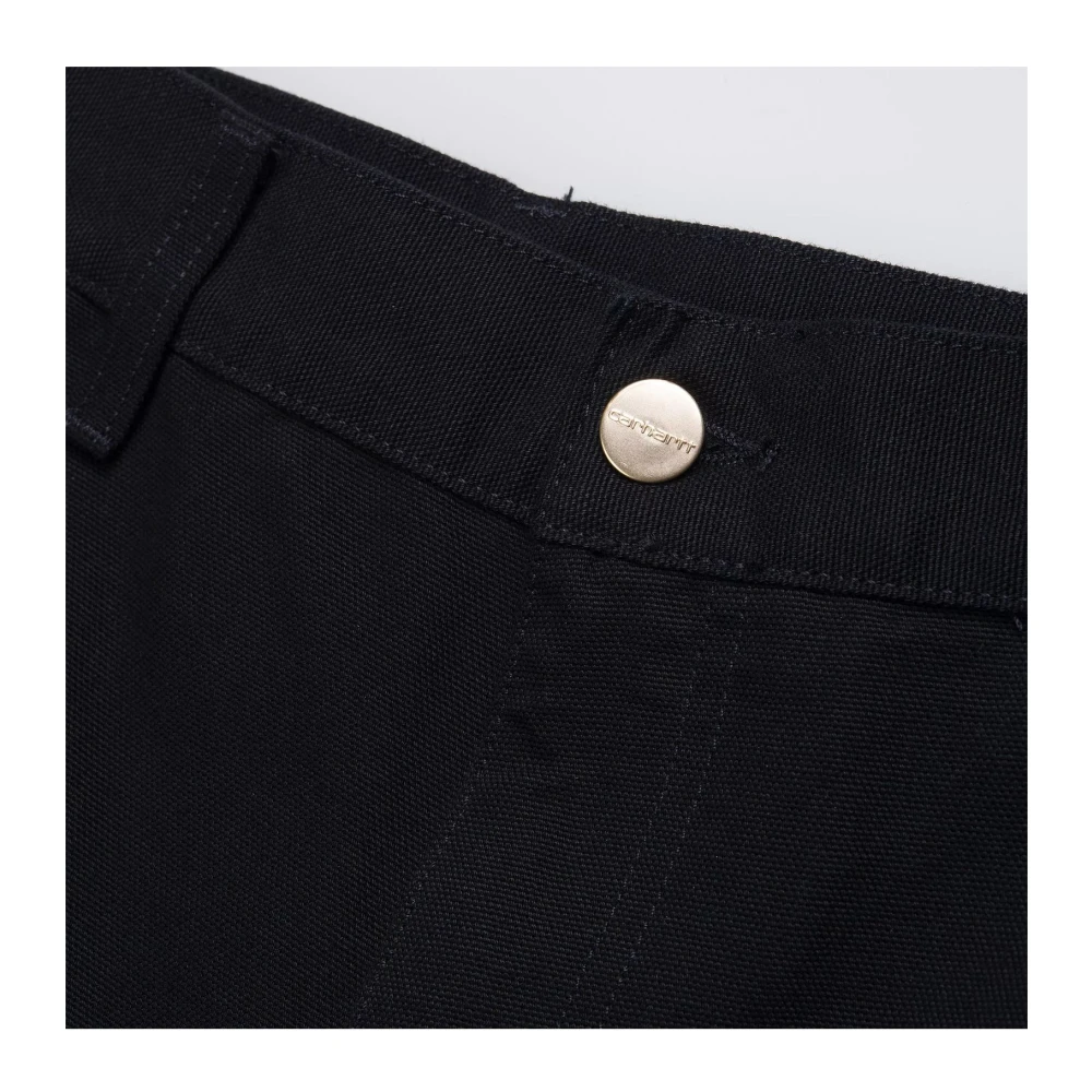 Carhartt WIP Zwarte Denim Ruimvallende Werkshorts Black Heren