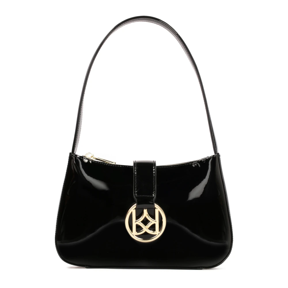 Kazar Minimalistische zwarte monogram handtas Black Dames
