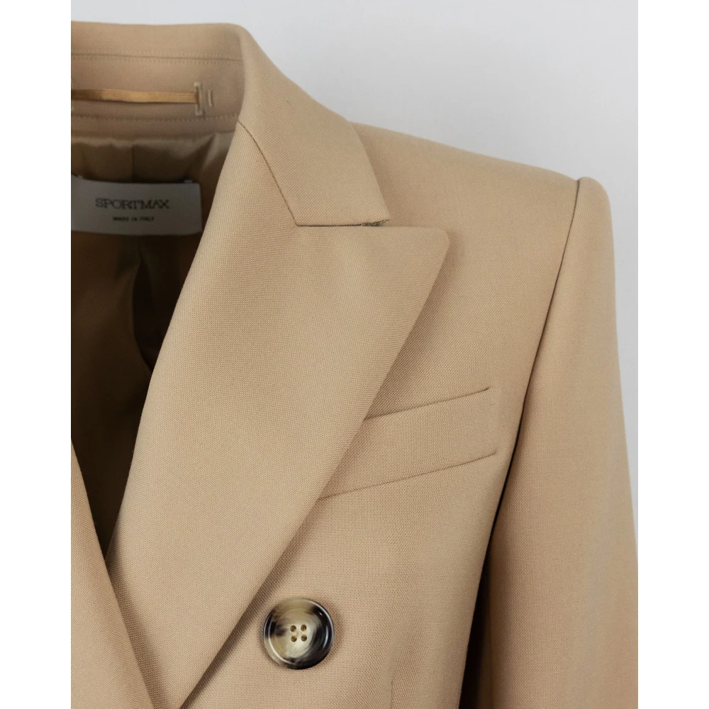 SPORTMAX Bruine Slim Fit Wollen Jas Brown Dames