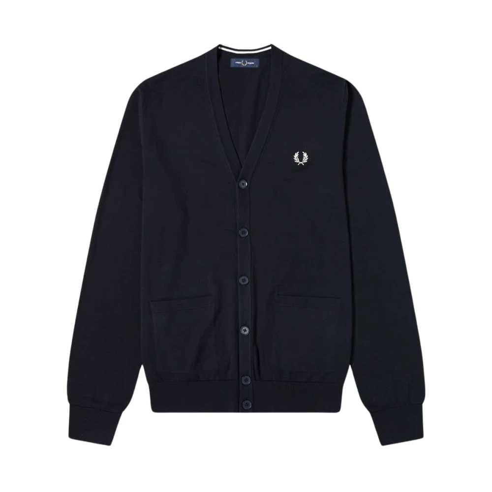 Fred Perry Modern Merinoull Cardigan Black, Herr