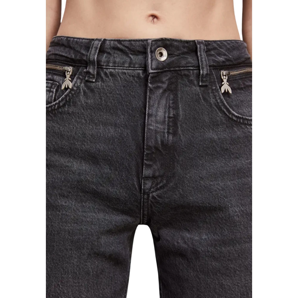 PATRIZIA PEPE Zwarte Geborduurde Glam Jeans Black Dames