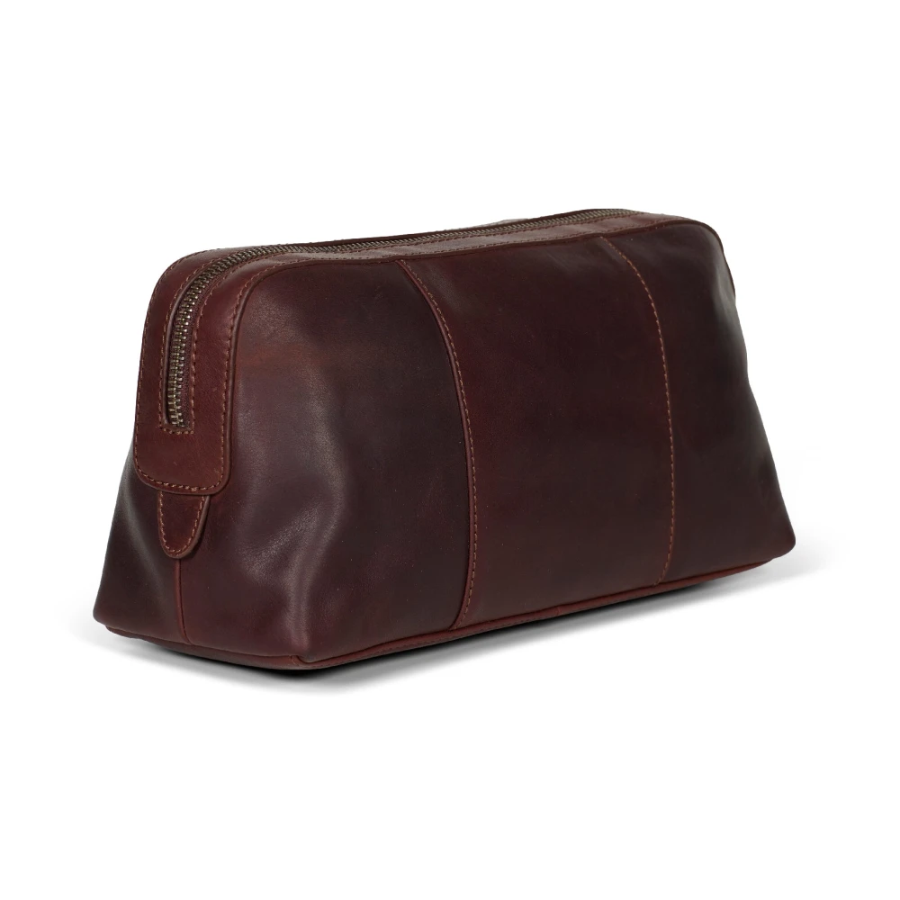 Howard London Bruin lederen heren toilettas organizer Brown Heren