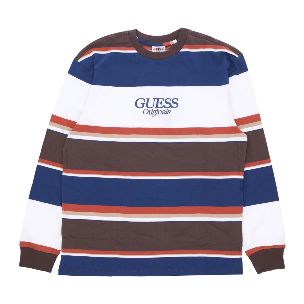 Guess Gestreept longsleeve T-shirt met ronde hals Multicolor Heren