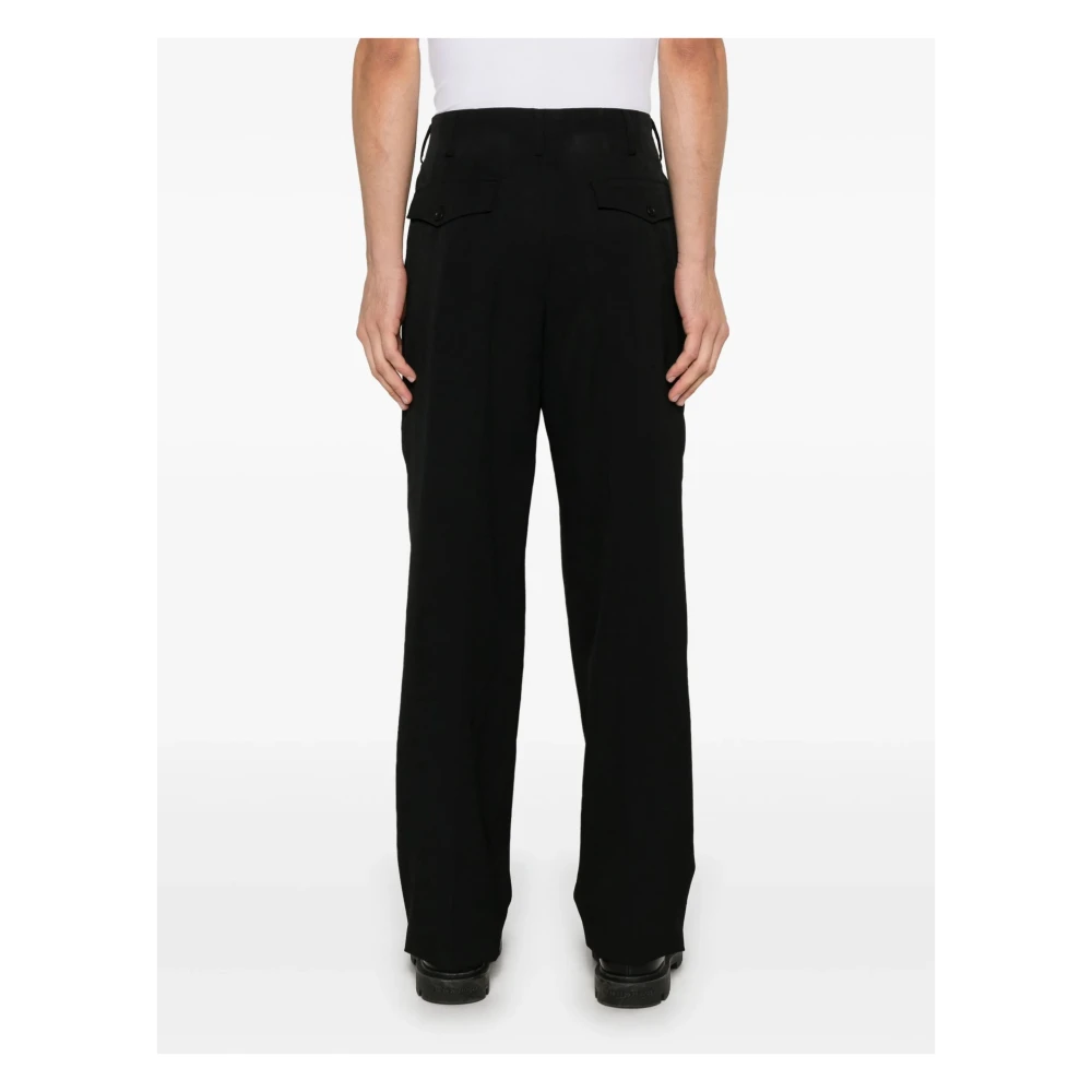 Yohji Yamamoto Luxe wollen broek met artistieke details Black Heren