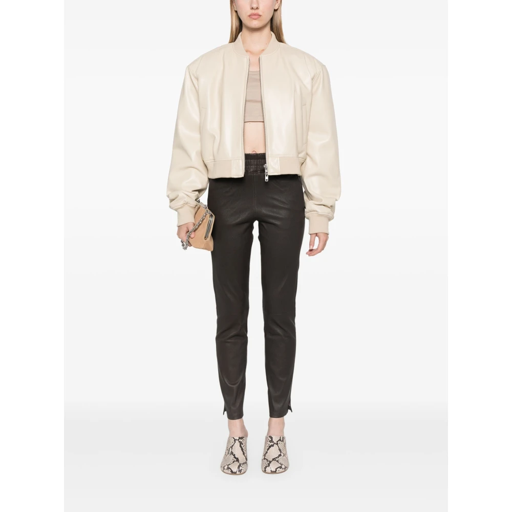 Arma Stretch Leren Broek Brown Dames