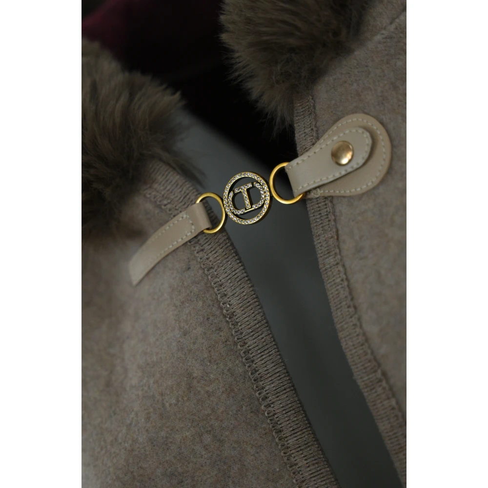 Twinset Jas met nepbont Brown Dames
