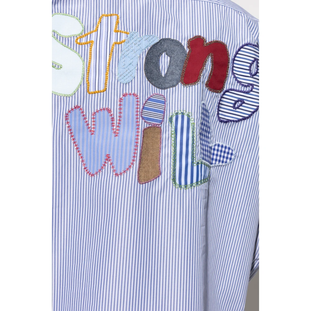 Comme des Garçons Shirt met streepmotief Blue Heren