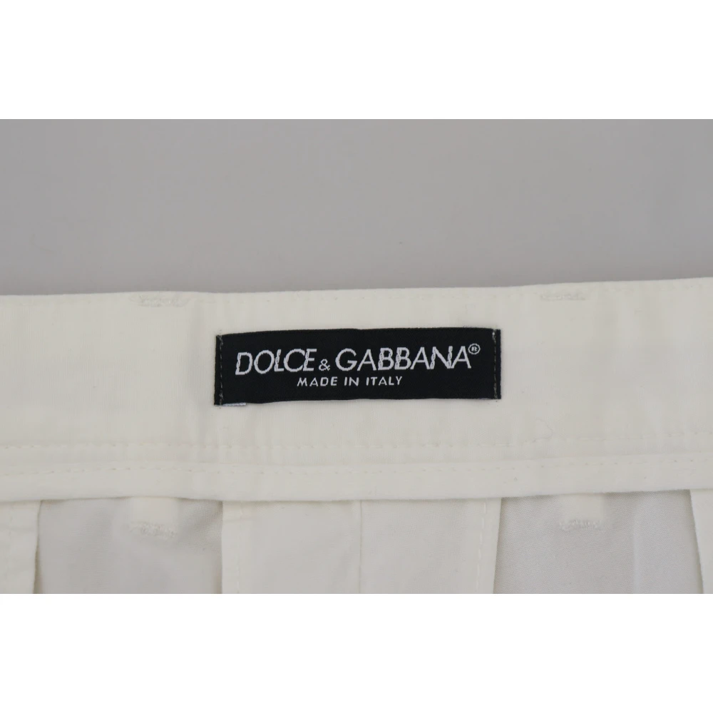 Dolce & Gabbana Witte Katoenen Formele Herenbroek White Heren
