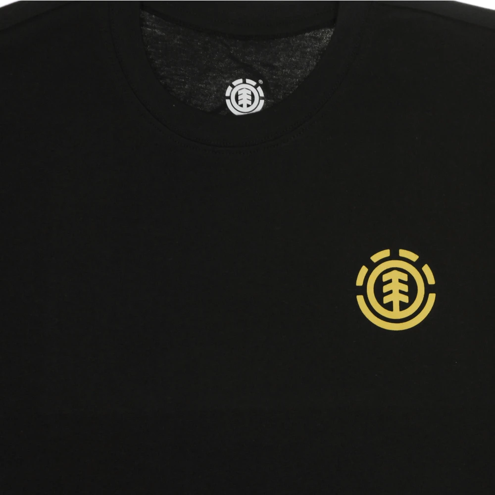 Element Zwarte Heren Tee met Logo Print Black Heren