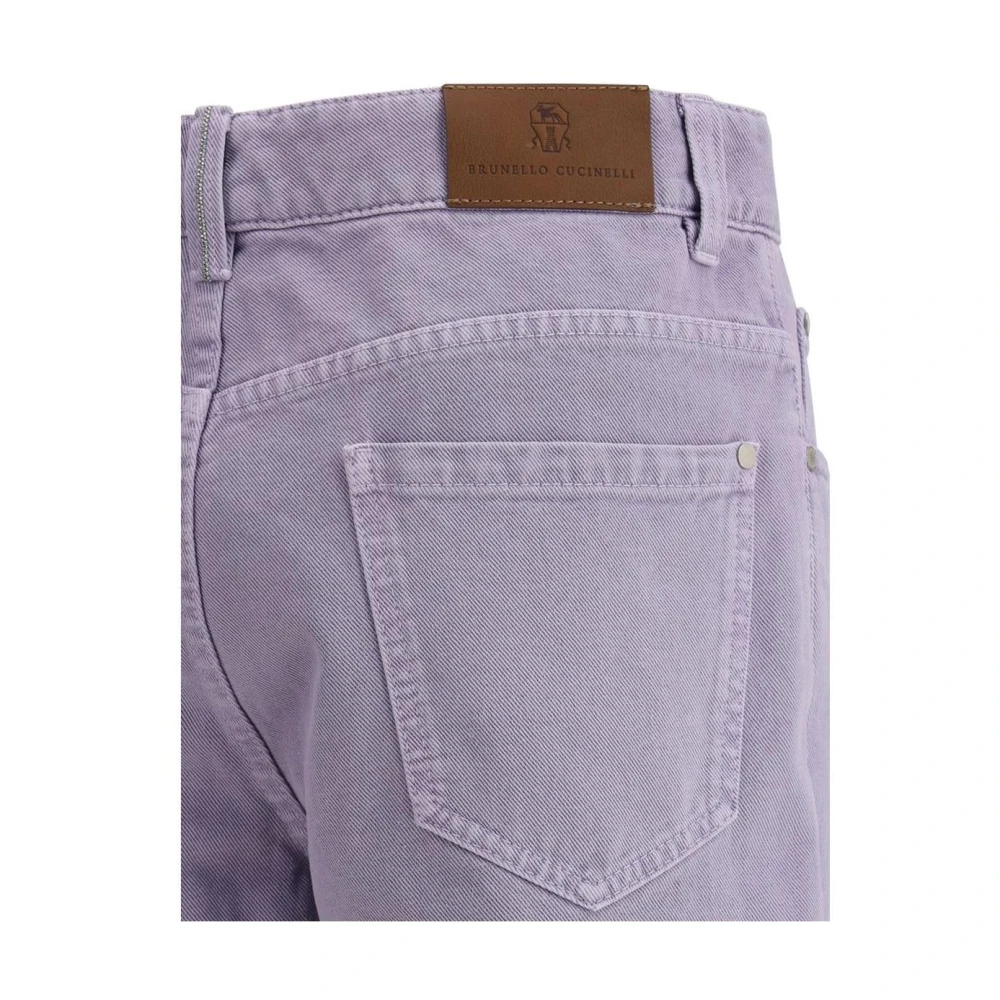 BRUNELLO CUCINELLI Klassieke Straight Fit Jeans met ritssluiting Purple Dames