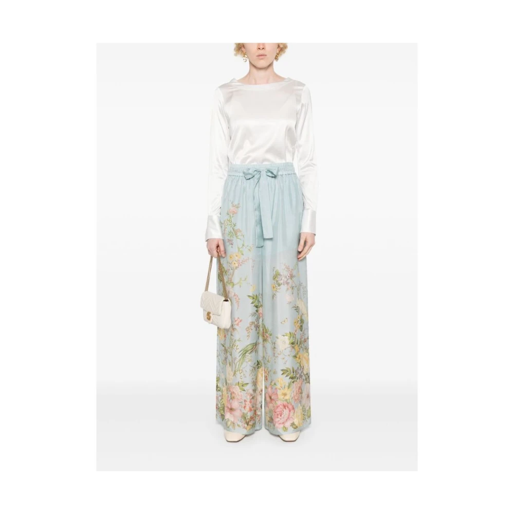 Mazzarelli Witte Satijnen Boothals Blouse White Dames