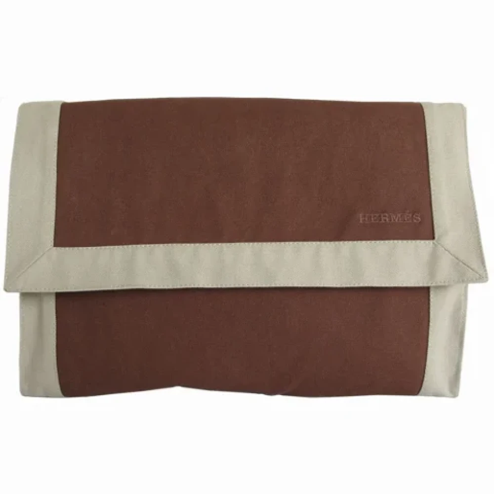 Hermès Vintage Pre-owned Cotton clutches Brown Dames