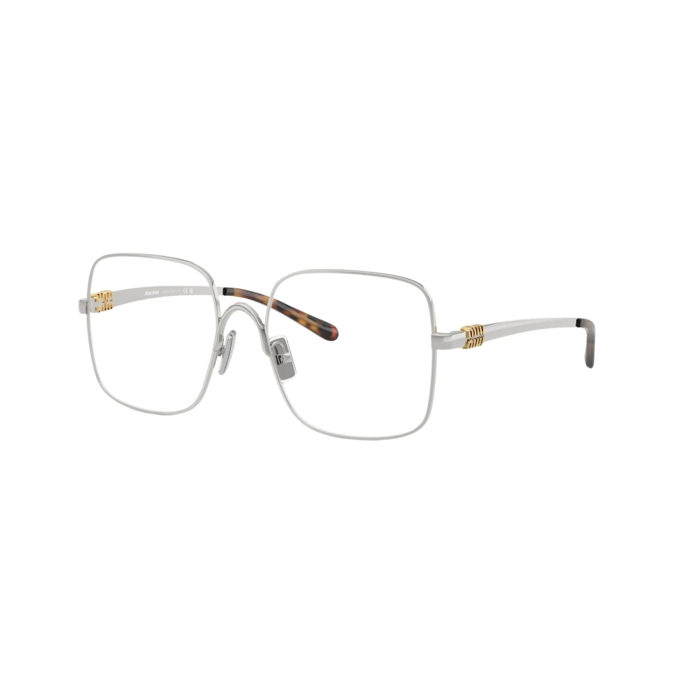 Miu Miu Silver Mu 51Yv 1Bc1o1 Woman Optical Frames Metal Squared Normal - Image 2