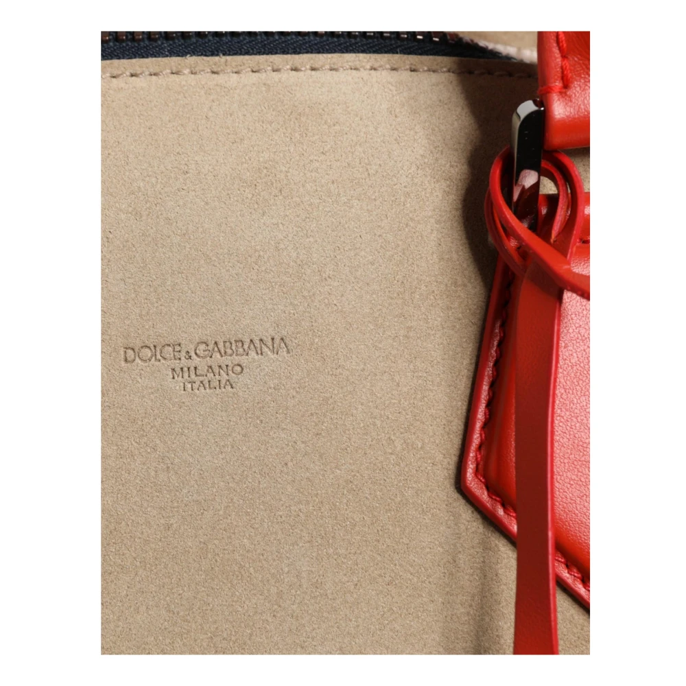 Dolce & Gabbana Beige Suède Duffle Tas met Zilver Beige Dames