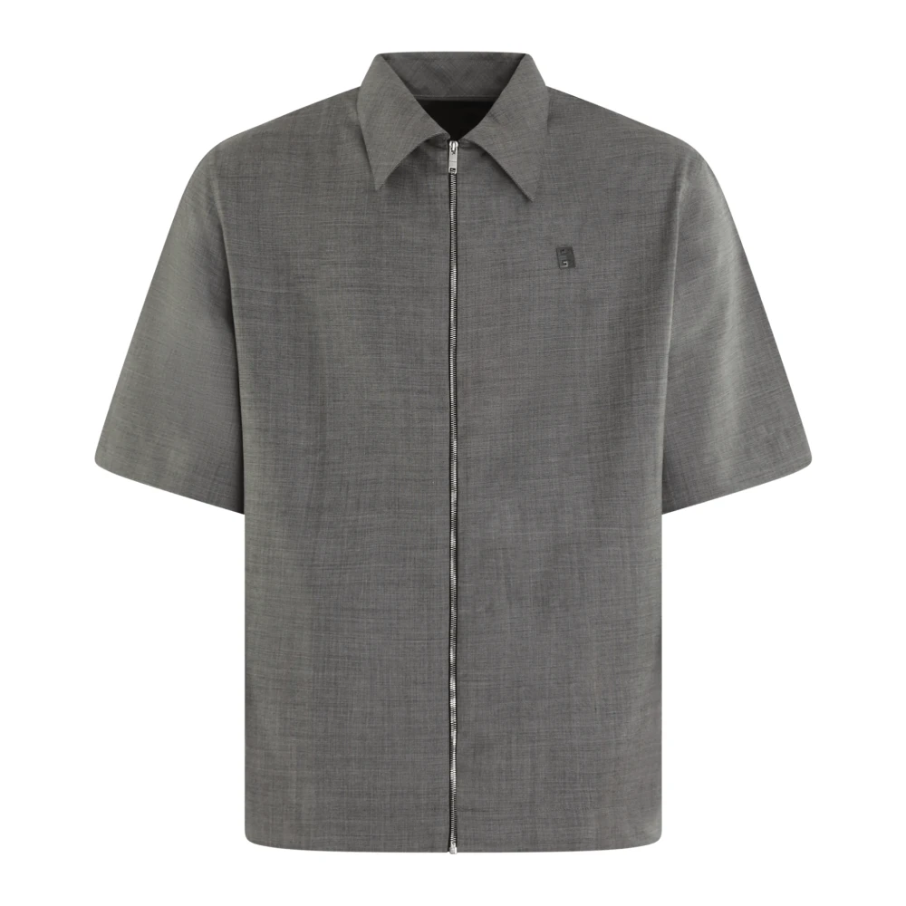 Givenchy Shirt met Korte Mouwen en Kraag Gray Heren