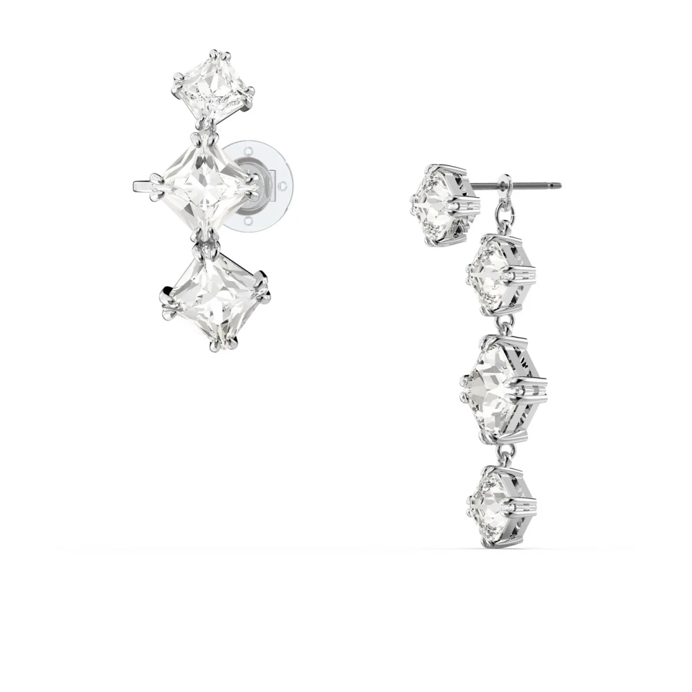 Swarovski Women's Gray Earrings, One Size, Asymmetric Crystal Ear Cuff Earring